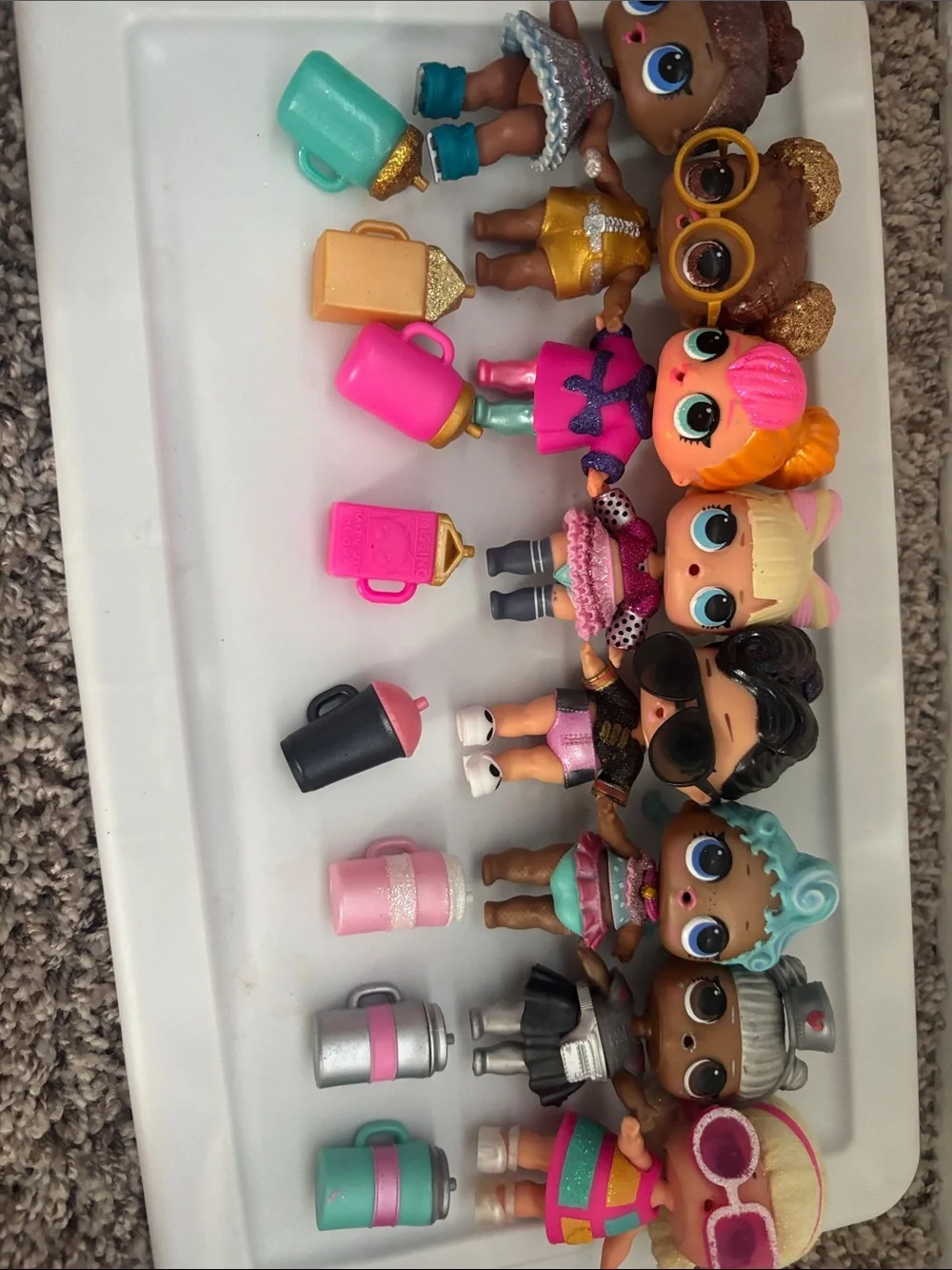 L.O.L. Surprise! Dolls Set with Pink, Purple, Orange, Teal, Black Accents